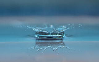 A close-up of a water splash.